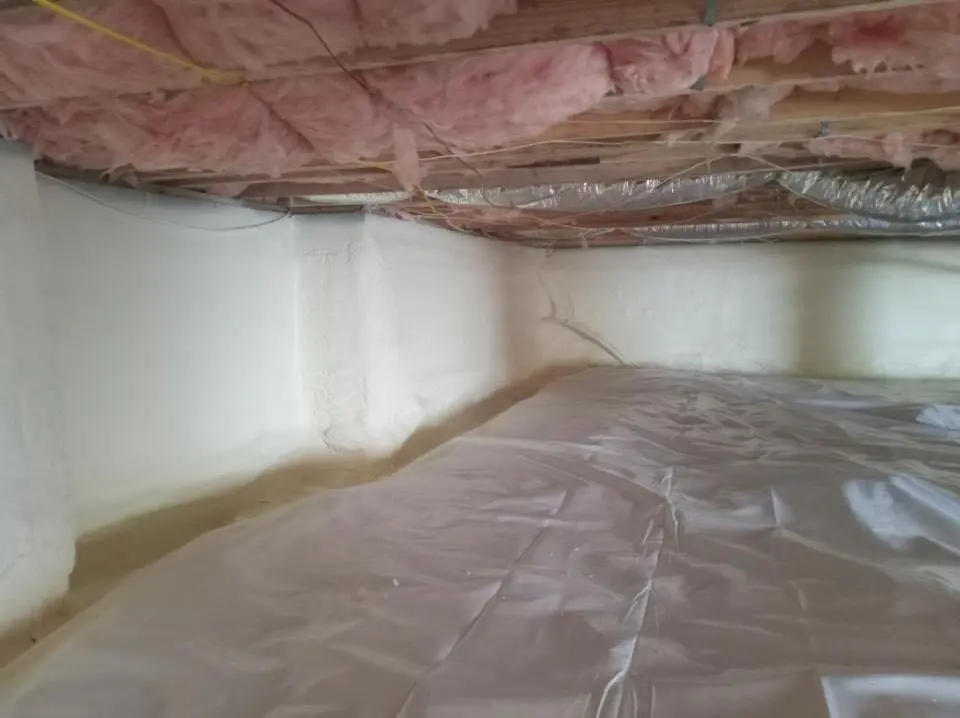 Crawl space encapsulation with closed-cell spray foam for Storm Damage Roof Repair in Oakwood